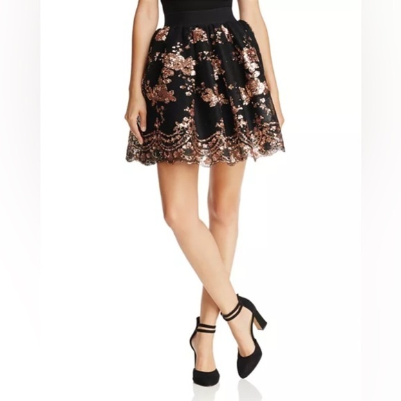 Maje Jussieu Sequined Floral A-Line Mini Skirt - 100% Exclusive 1/Small - Picture 1 of 9